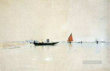  Una Pintura al %C3%B3leo - Barco marino de la laguna de Venecia William Stanley Haseltine